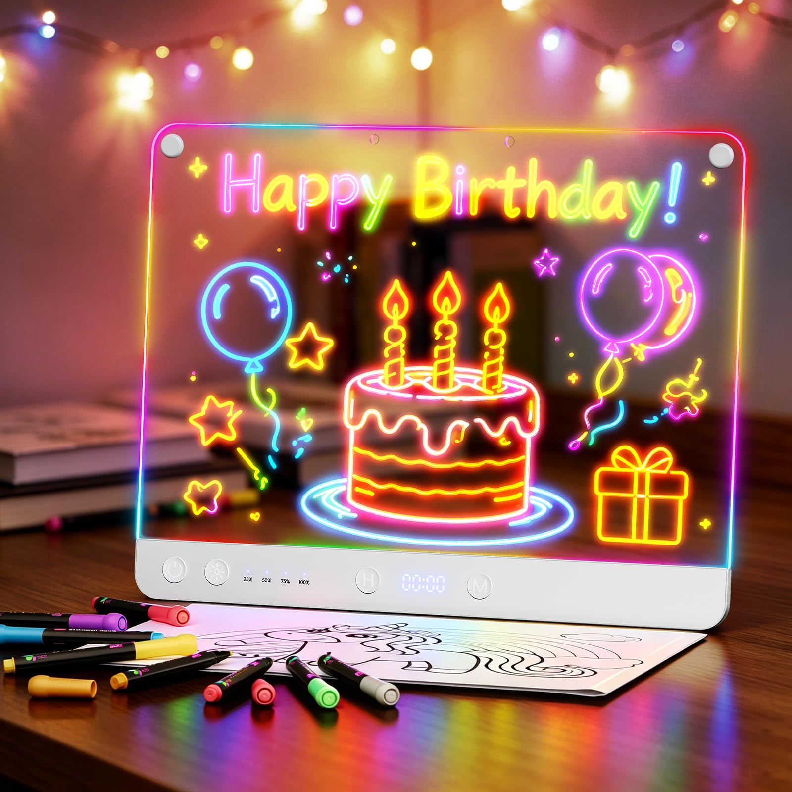 LED Drawing Board for Kids, 16" Rechargeable Birthday & Christmas Gift