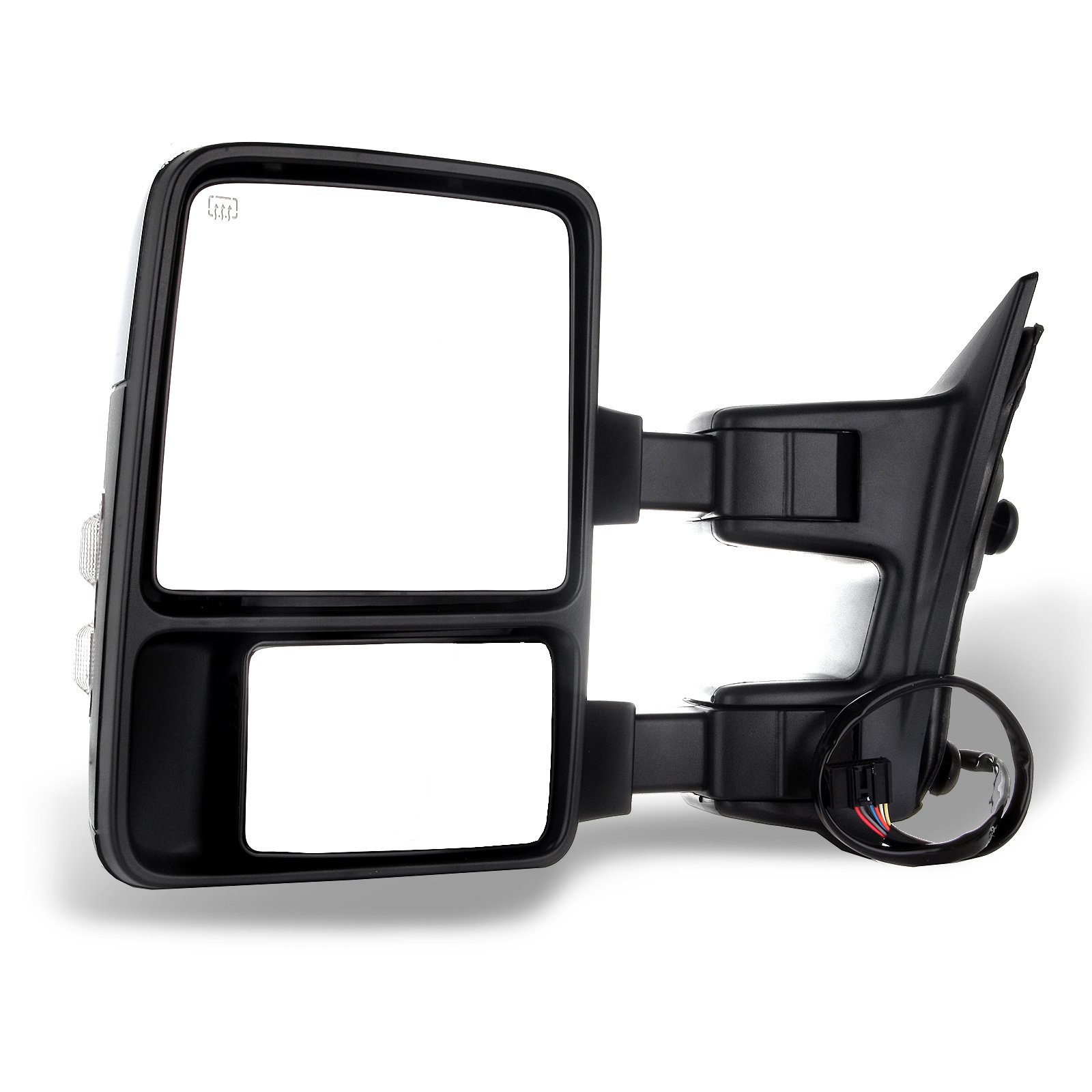 FEIPARTS Tow Mirrors Towing Mirrors Fit for 2008-2016 for Ford for F250 for F350 for F450 for F550 Super Duty Towing Mirrors with Left Right Side Power Adjusted Heated Turn Signal with Chrome Housing