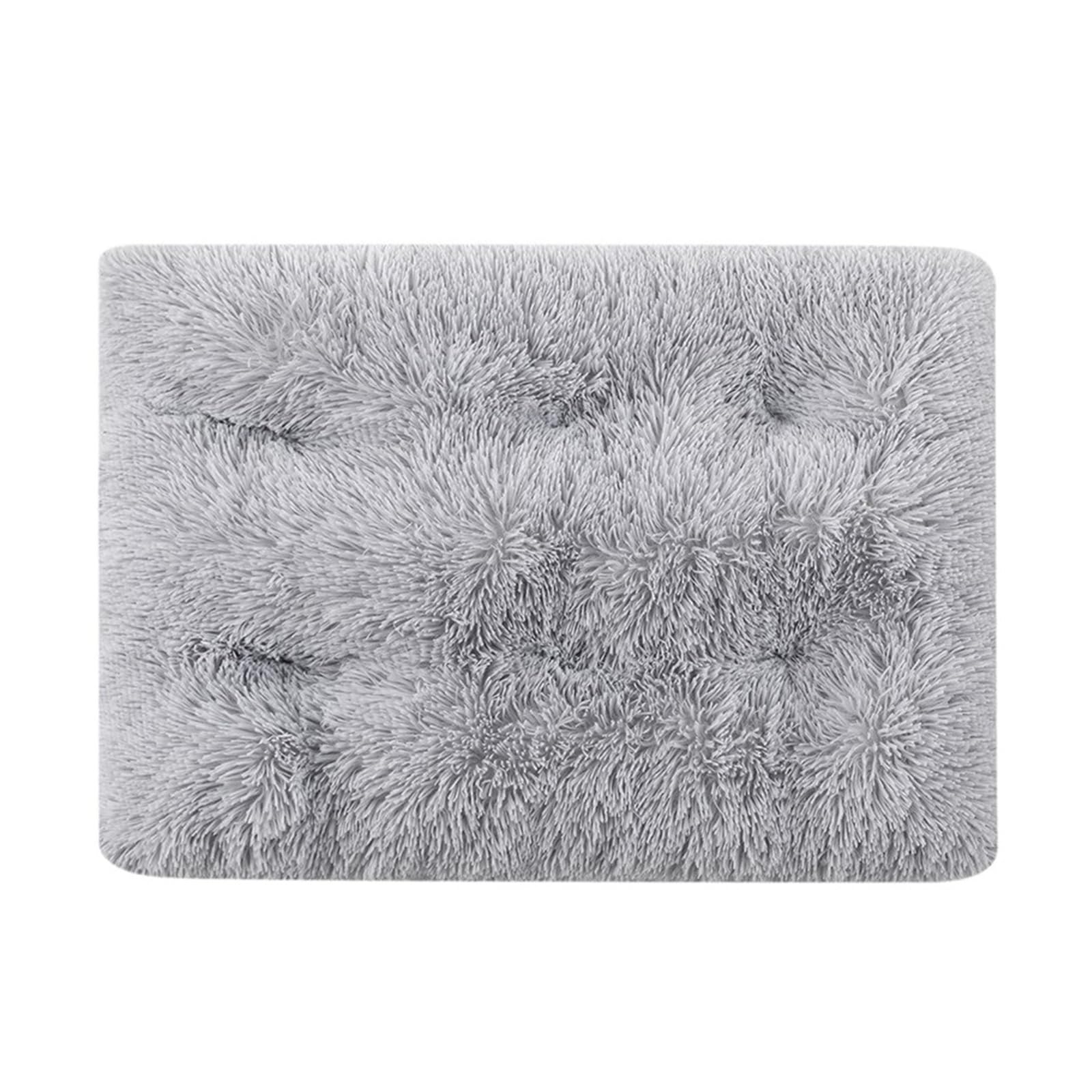 Tapis de lit pour chat coussin chien peluche lavable matelas niche gris L