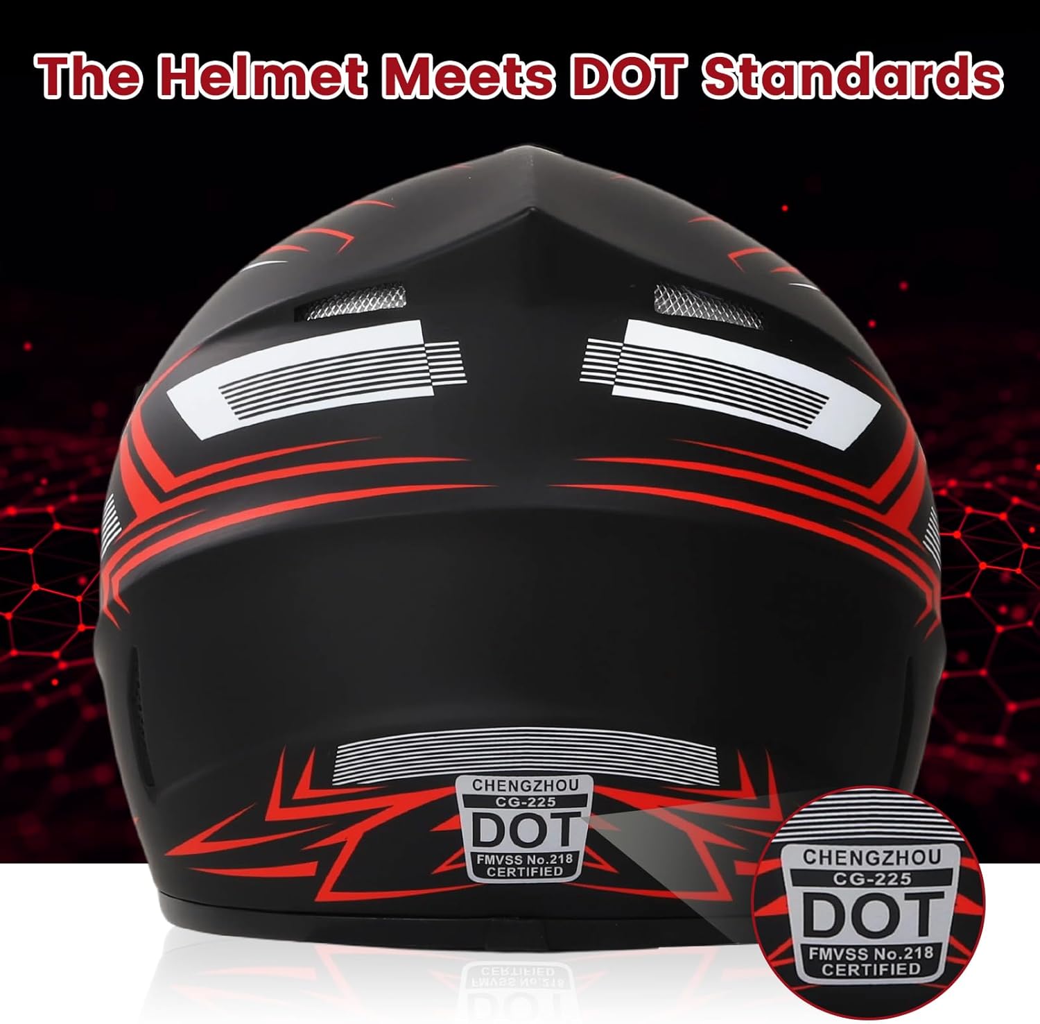 Motocross Helmet, DOT Approved Dirt Bike Helmet for Off-Road Riding Trail Riding Endurance Racing