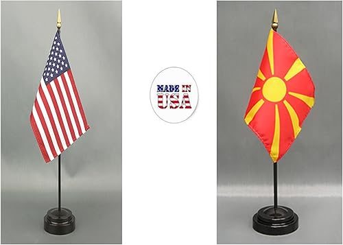 Miniatura 158 de Juego de banderas de escritorio de Afganistán, hecho en Estados Unidos, de rayón de 4 x 6 pulgadas, escritorio de oficina y pequeñas banderas