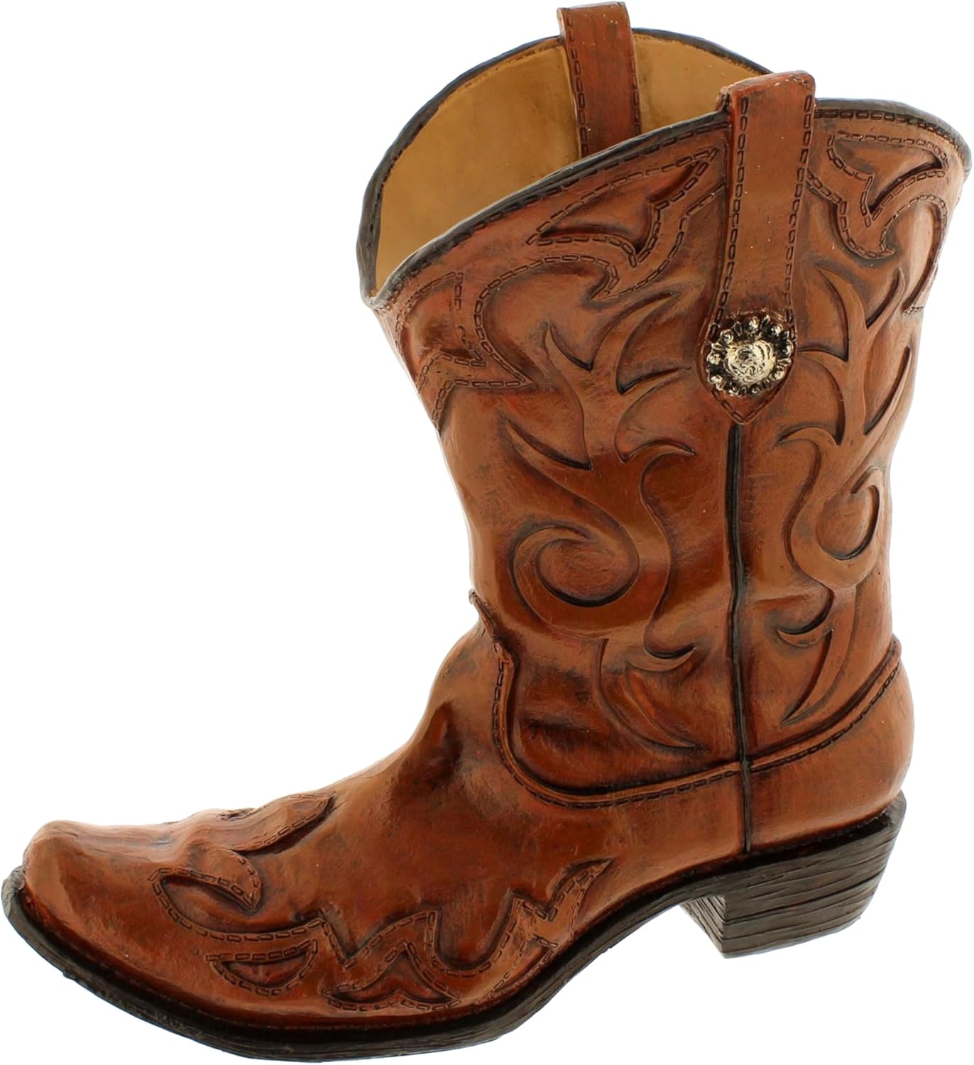 The Bridge Collection Brown Rustic Cowboy Boot Vase - Unique Farmhouse Home Accent - Perfect for Country Themed Centerpieces and Floral Displays