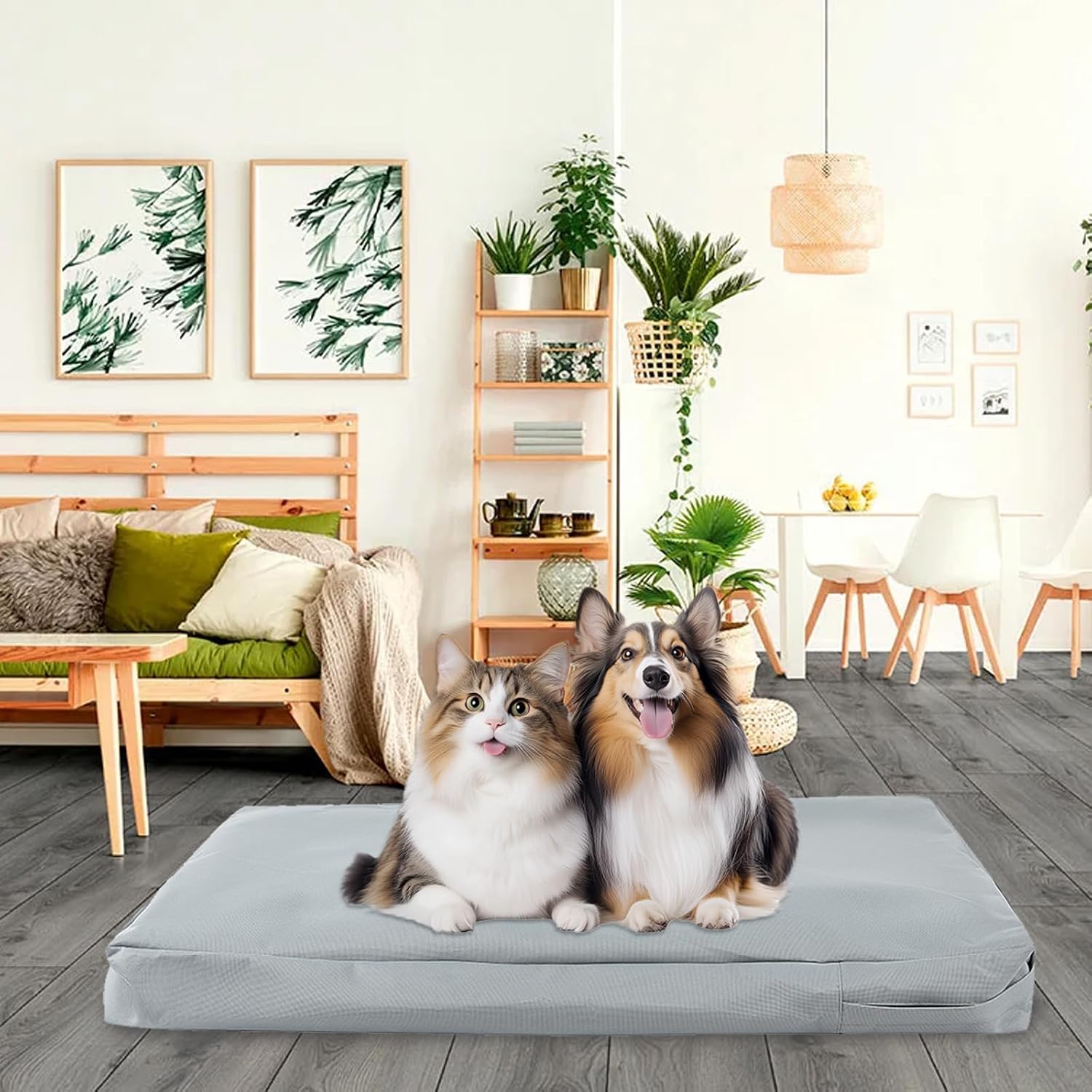 Waterproof Dog Bed Cover Replacement for 48 Inch Wire Crates, Heavy Duty Oxford Fabric Pet Bed Sleeve with Zipper, Washable & Durable Mattress Protector for Puppy, 46" L x 29" W x 4" H (Cover Only)