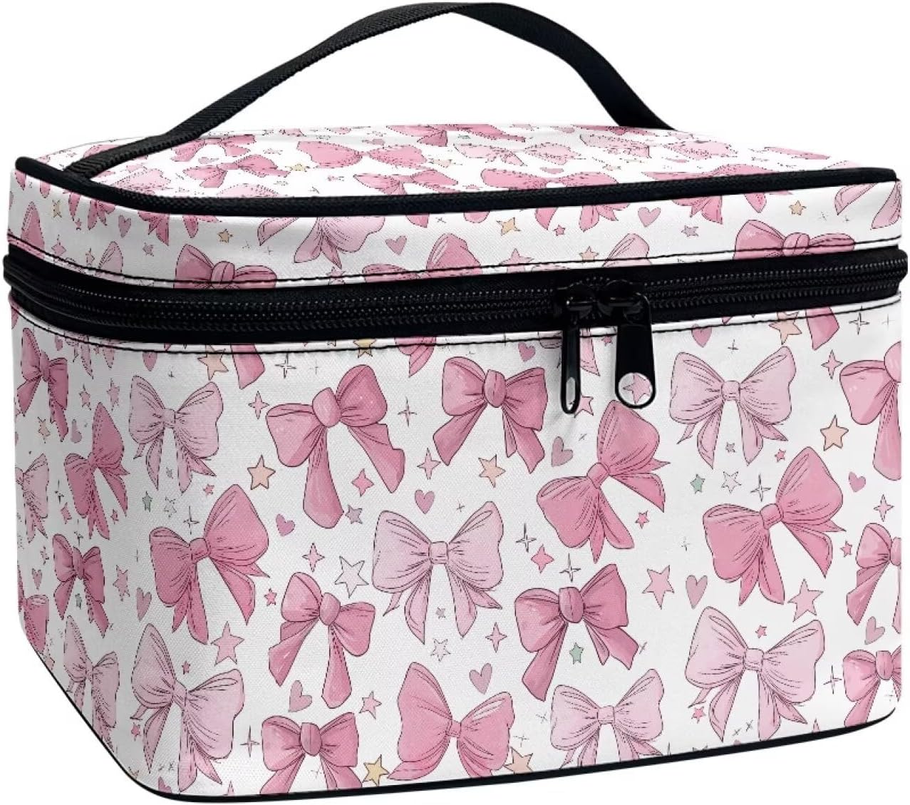 Bowknot Makeup Bag Travel Toiletry Bag for Women Girl Portable Cosmetic Organizer Large Capacity Make Up Bags image 2