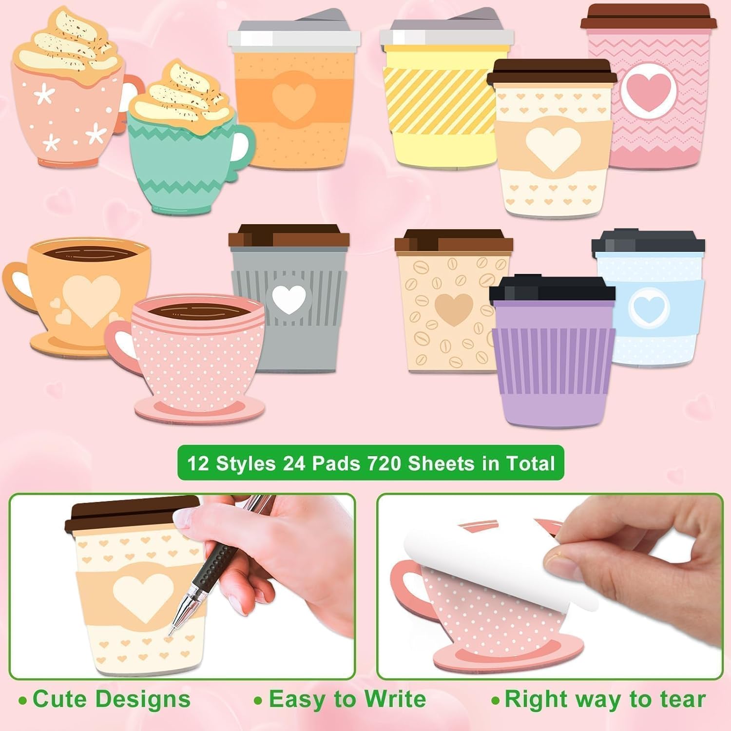 24 Pads Cute Stiy Notes Self Stiy Notepads for Teachers