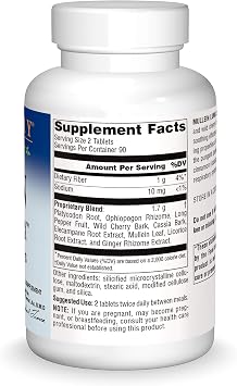 Planetary Herbals Mullein Lung Complex, 850mg, Tablets, 180 tablets