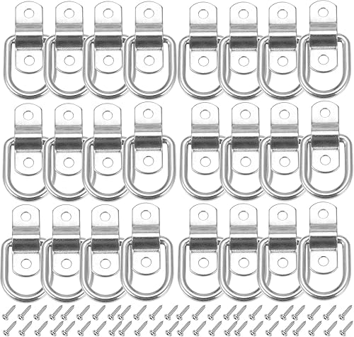 Paquete de 6 Anillas en D Anclajes de Amarre Resistentes de 14" Ganchos de Amarre para Remolque Capacidad de 1200 libras con Tornillos para Remolque