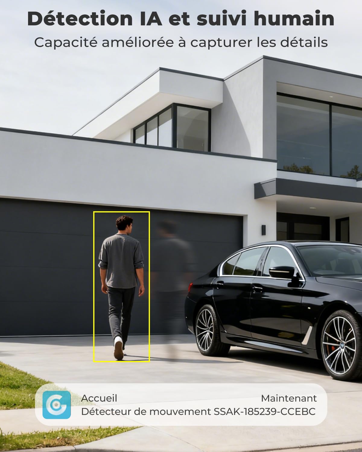 GENBOLT 2K AOV Caméra Surveillance WiFi Extérieure sans Fil Solaire | 24/7 Enregistrement, 360° PTZ, Détection IA 90FT, 2,4/5GHz, 8W 10400mAh, Suivi Auto, Nocturne Couleur, Audio Bidirectionnel