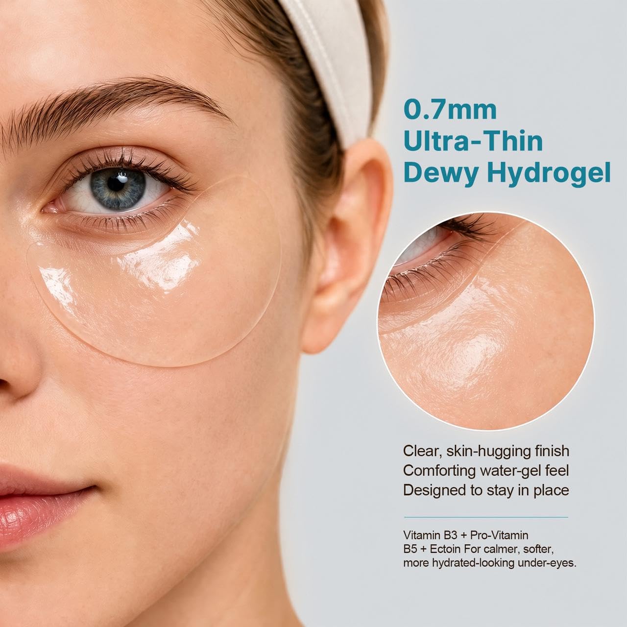 Shield Energy Soothing Under Eye Patches (28 Pairs) - Vitamin B3, Vitamin B5 & Ectoin Hydrogel Eye Mask for Sensitive Skin & Redness - Barrier Repair, Deep Hydration for Dry Tired Eyes