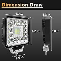 Vista 2 de Barra de cápsulas de luz LED de 4 pulgadas con arnés de cableado, luces LED de trabajo en cubo de 120 W, 10000 lm, paquete de 2 luces todoterreno