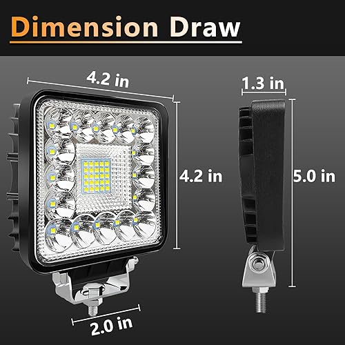 Miniatura 2 de Cápsulas de luz LED redondas para todo terreno, luces de punto de 4 pulgadas para camiones, luces de trabajo LED impermeables de 42 W, luces de