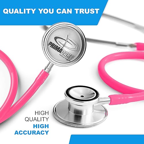 Miniatura 5 de Primacare DS-9290-PK - Estetoscopio para adultos de 22 pulgadas para instrumentos de diagnóstico y detección, estetoscopio flexible de doble cabeza