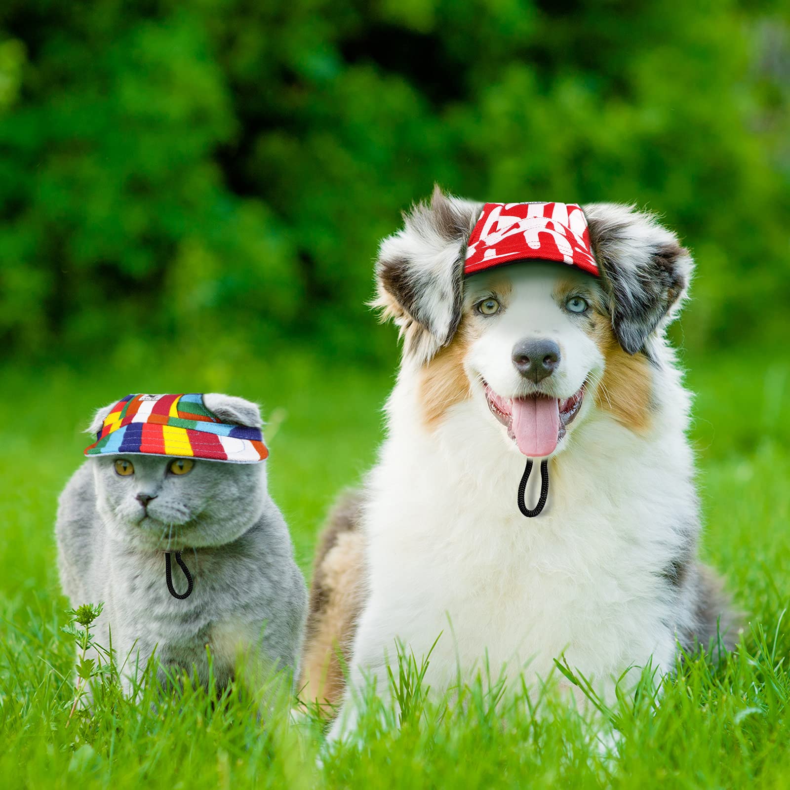 Shirube特別価格4 PCS L Visor Hats Pet Sun Protection Cap好評販売中 Size Dogs