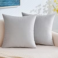 Vista 27 de EMEMA Paquete de 2 fundas de almohada de terciopelo, decorativas, cuadradas, suaves, sólidas, para sofá, dormitorio, silla o automóvil, 18 x 18 Gris