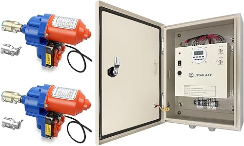 Miniatura 9 de UYGALAXY Motores enrollables de película de invernadero con interruptor de límite (2 paquetes) + caja de juntas de controlador de transformador