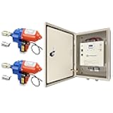 UYGALAXY Greenhouse Roll Up Motors with Limit Switch (2 Packs) + Automated Timer Controller Transformer Electric Box (AC110V to DC24V) for Top Greenhouses Ventilation, Automatic Venting Kit