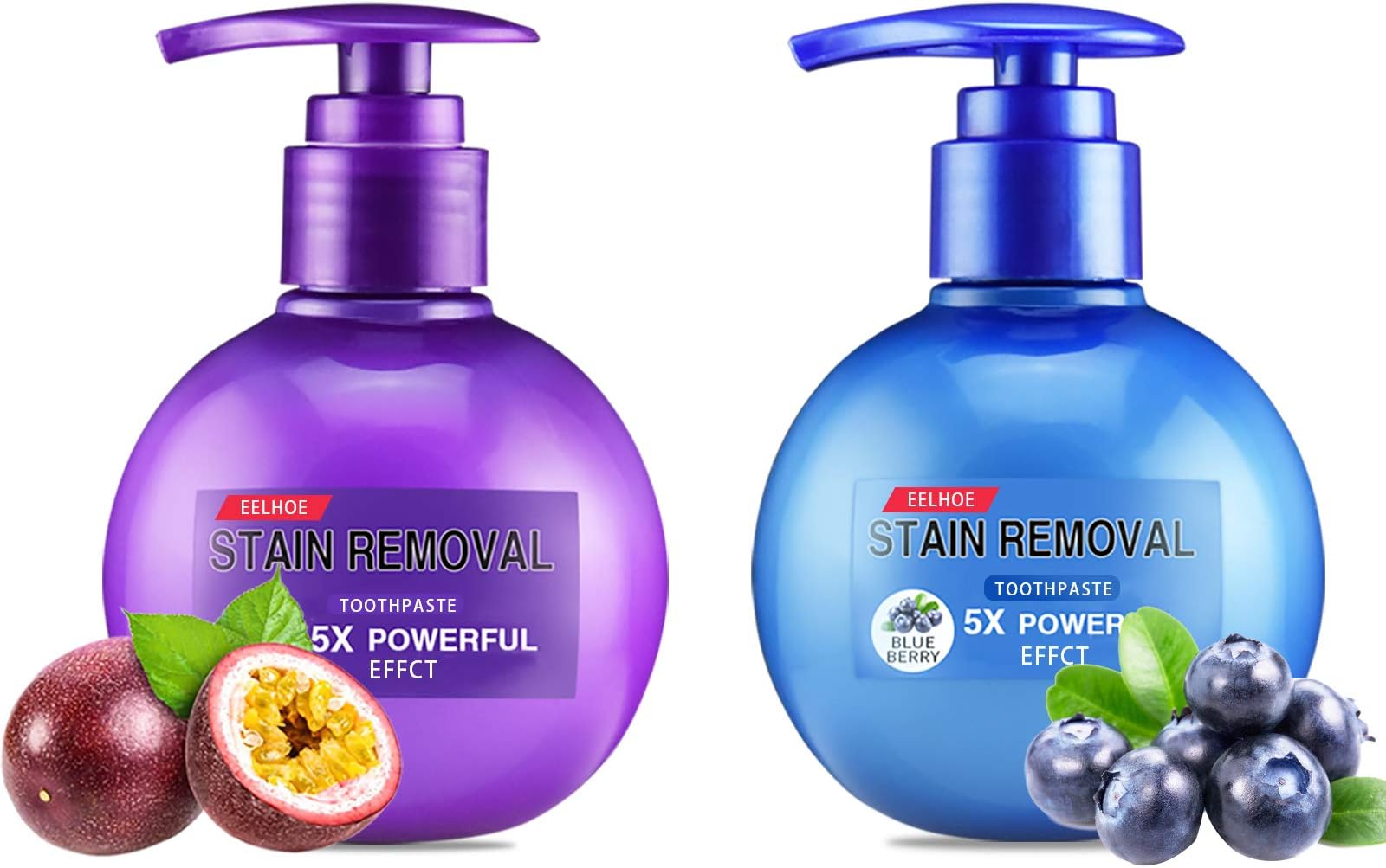 2Pcs Intensive Stain Removal Gel Toothpaste, Purple Toothpaste for Teeth, Fresh Breath Oral Care, More Hygienic and Durable Pump Design Toothpaste