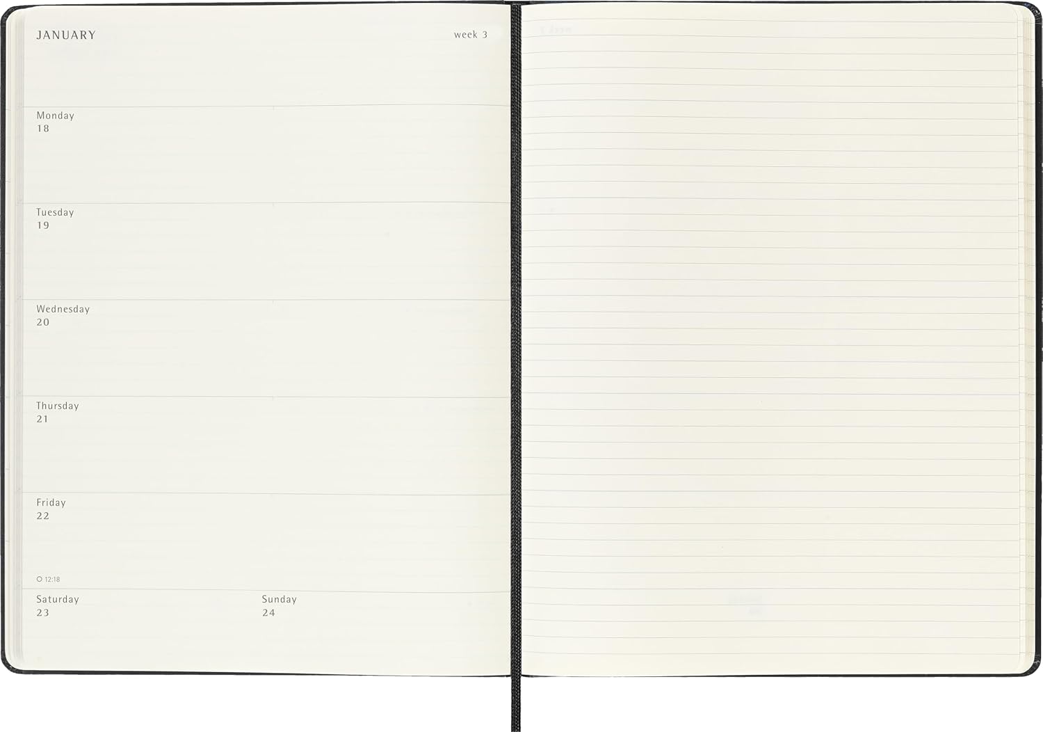 Moleskine Classic 18 Month 2026-2027 Weekly Planner, Hard Cover, XL (7.5" x 10"), Black, 208 pages