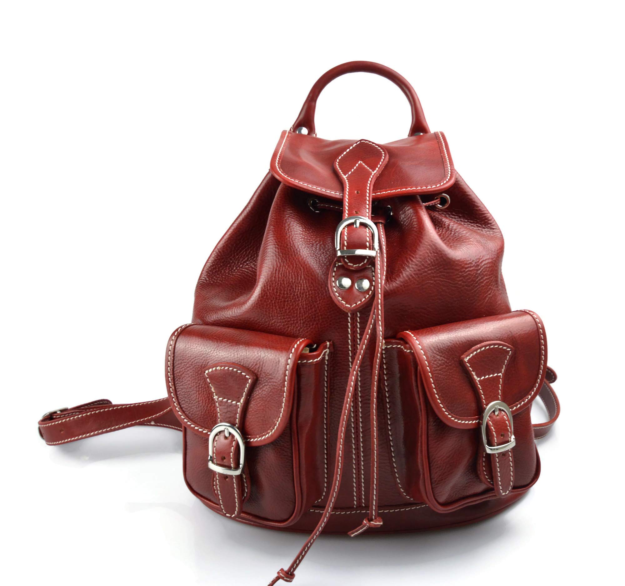 Mochila de piel rojo mochila piel mochila hombre mujer mochila de viaje mochila de cuero mochila sport bolso de espalda piel