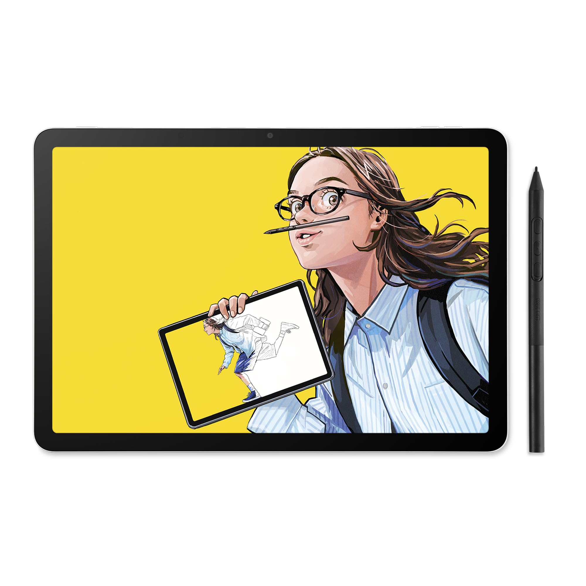 Wacom MovinkPad 11, tableta de dibujo móvil Android, 11" con Slim Pro Pen 3 sin batería, 8 GB de RAM/128 GB de almacenamiento, función de dibujo rápido, pantalla mate de vidrio grabado antirreflejo, no se necesita computadora