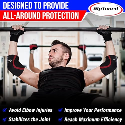 Miniatura 6 de Rip Toned Codera (individual) Soporte de compresión para levantamiento de pesas, levantamiento de potencia, entrenamiento de fuerza, dolor,