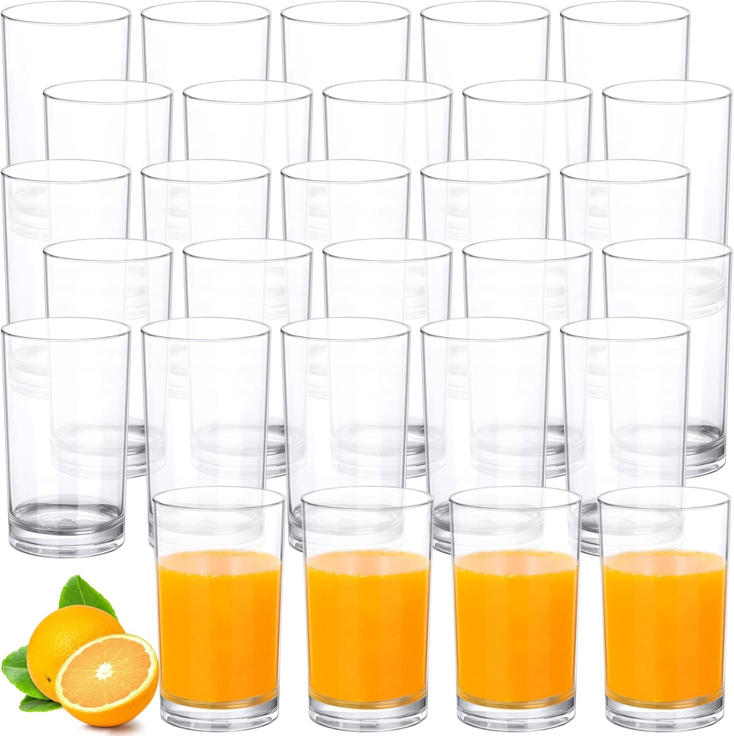 Gerrii Clear Plastic Tumblers Drinking Cups Reusable