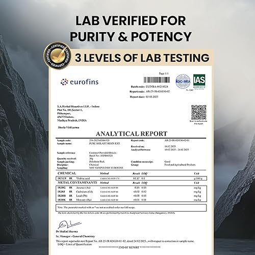 Miniatura 8 de bixa BOTANICAL Shilajit para hombres, resina pura del Himalaya con 75% de ácido fúlvico, apoya la energía, la resistencia y la salud muscular,