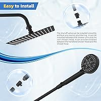 Vista 8 de Hibbent Paquete de 3 válvulas de control de flujo de cabezal de ducha totalmente de metal, válvula de cierre de latón G1/2 con palanca de mango