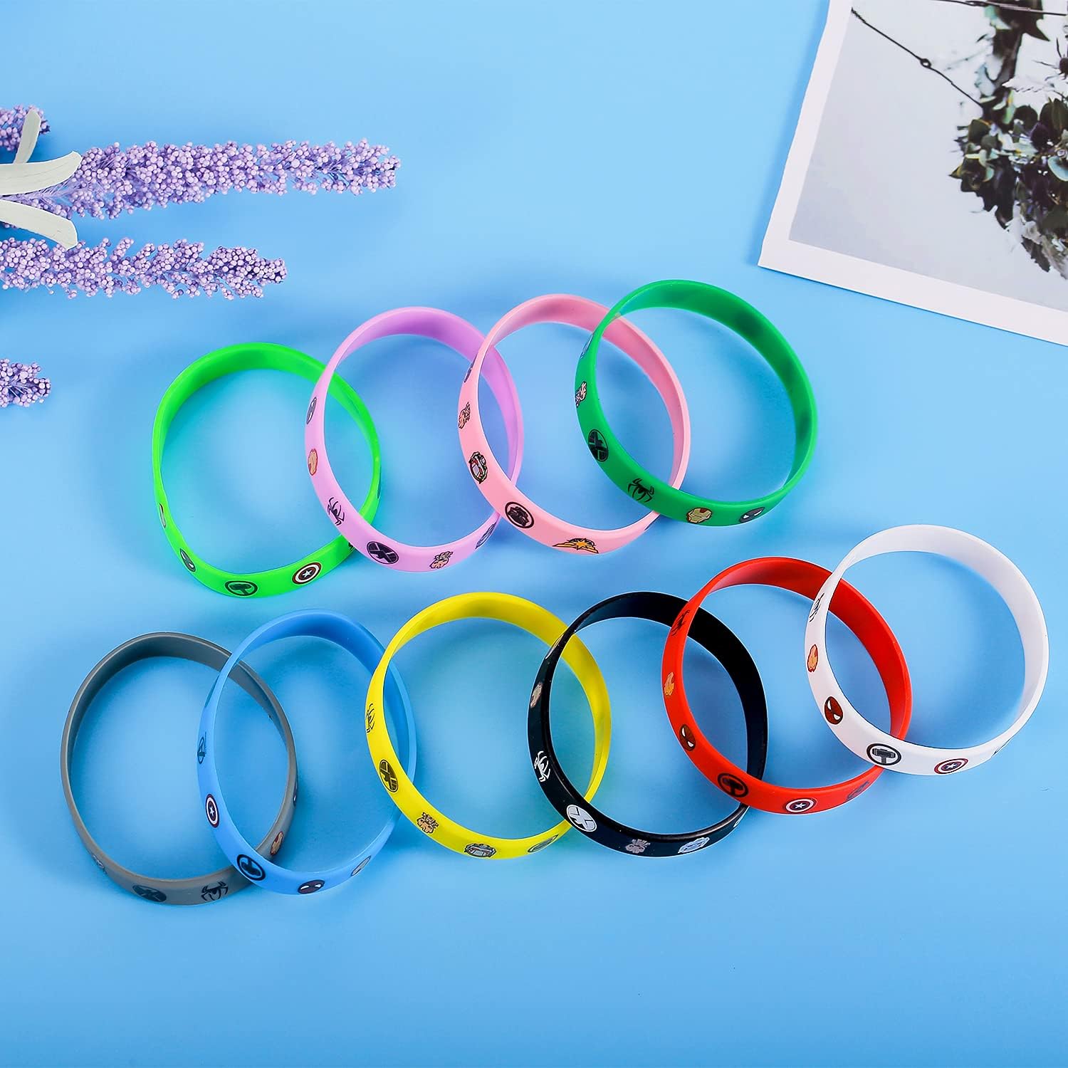 20pcs Superhero Bracelets, Superhero Party Favors Rubber Wristbands for Kids Boy Girl, Superhero Birthday Party Supplies Decoration : Toys & Games