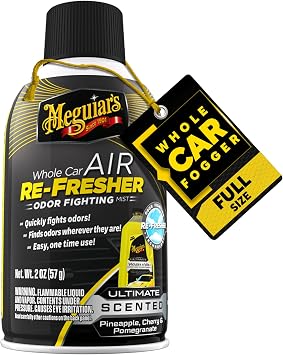 Meguiars Car Air Reer Odor Fighting Mist, Ultimate Scent, 2 Oz | Long-Lasting Car Air Freshener ,Fights Strong & Unwanted Smells Renewing Interiors with a Luxurious & Refreshing Scent