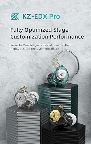 KZ EDX PRO - Auriculares con cable y monitor de oído, auriculares con cable 1DD, graves profundos de alta fidelidad con 1DD nuevo controlador