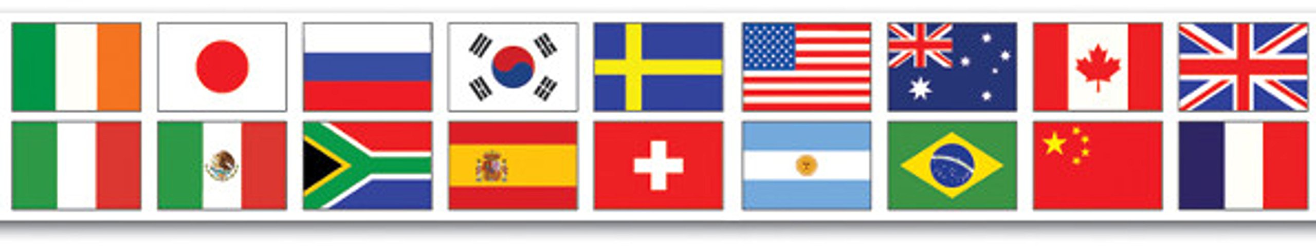 Beistle Multicolor 66184 International Flag Educational Party Tape, 3" X 20' - 1 Pc, Plastic,