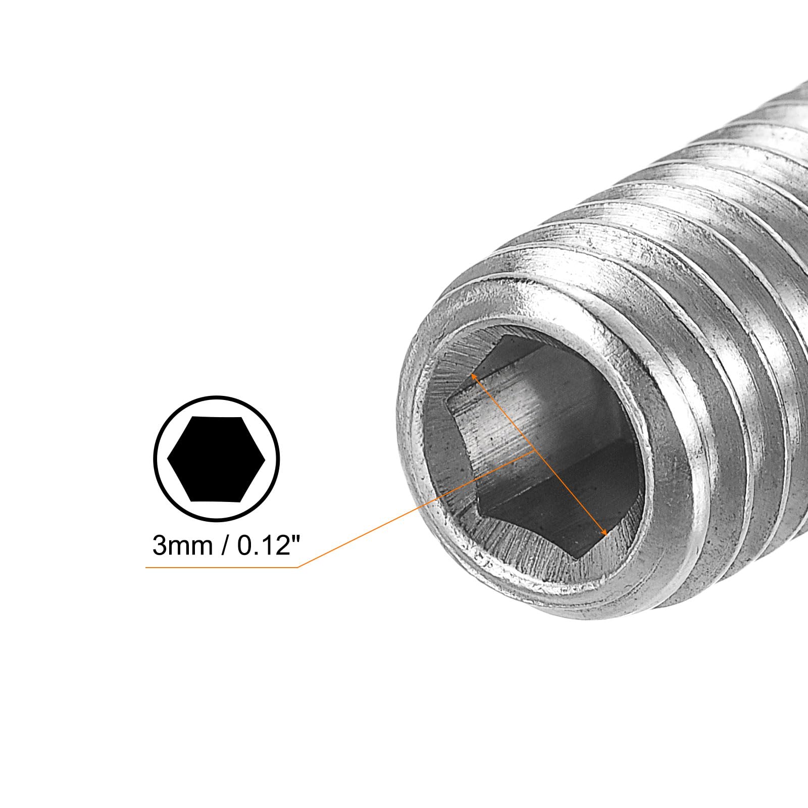 QUARKZMAN Kugelspitze Madenschrauben 15 Stück Kugelkopf-Stellschraube, M6 x 25mm 304 Edelstahl Metrische Feder Sechskant Schraube