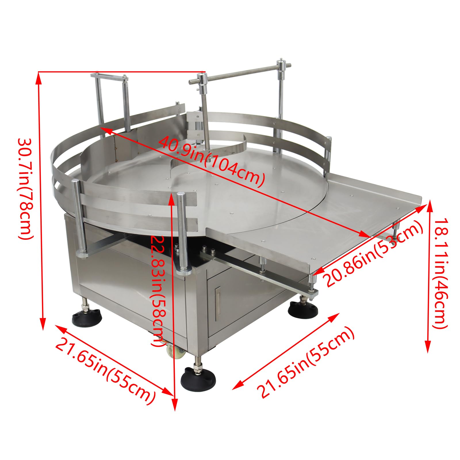 INTSUPERMAI Desktop Automatic Bottle Organizer Bottle Unscrambler Distributing Machine Transfer Conveyor Round Accumulation Table Bottle Turn Table Rotary 31.5inch 110V