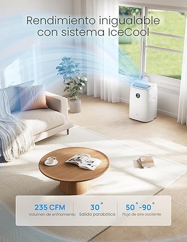 Miniatura 9 de Dreo - Aire acondicionado portátil, 8000 BTU ASHRAE (5000 BTU DOE) Unidad inteligente de aire acondicionado para dormitorio con enfriamiento sin