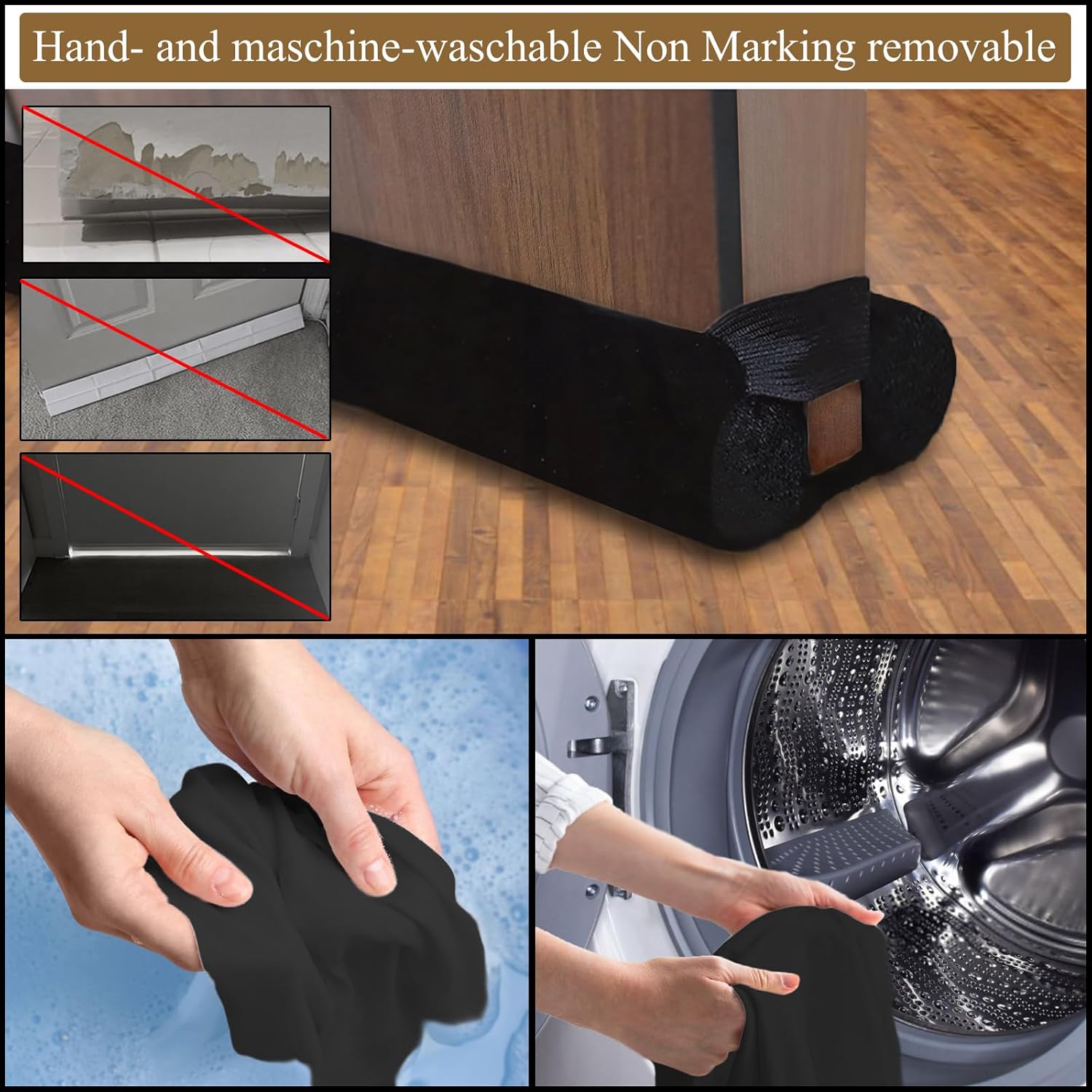 Under Door Draft Stopper 32 inch for Huge Gap up to 2 inch Draft Blocker for Bottom of Door 27-35 inch Seal Insulator Noise Stopper Weather Stripping Breeze Blocker