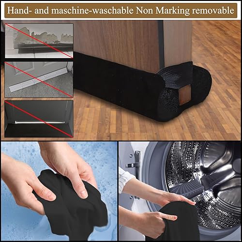 Miniatura 8 de JUJIBL Tope para debajo de la puerta de 32 pulgadas para un gran espacio de hasta 2 pulgadas, bloqueador de corrientes de aire para parte inferior