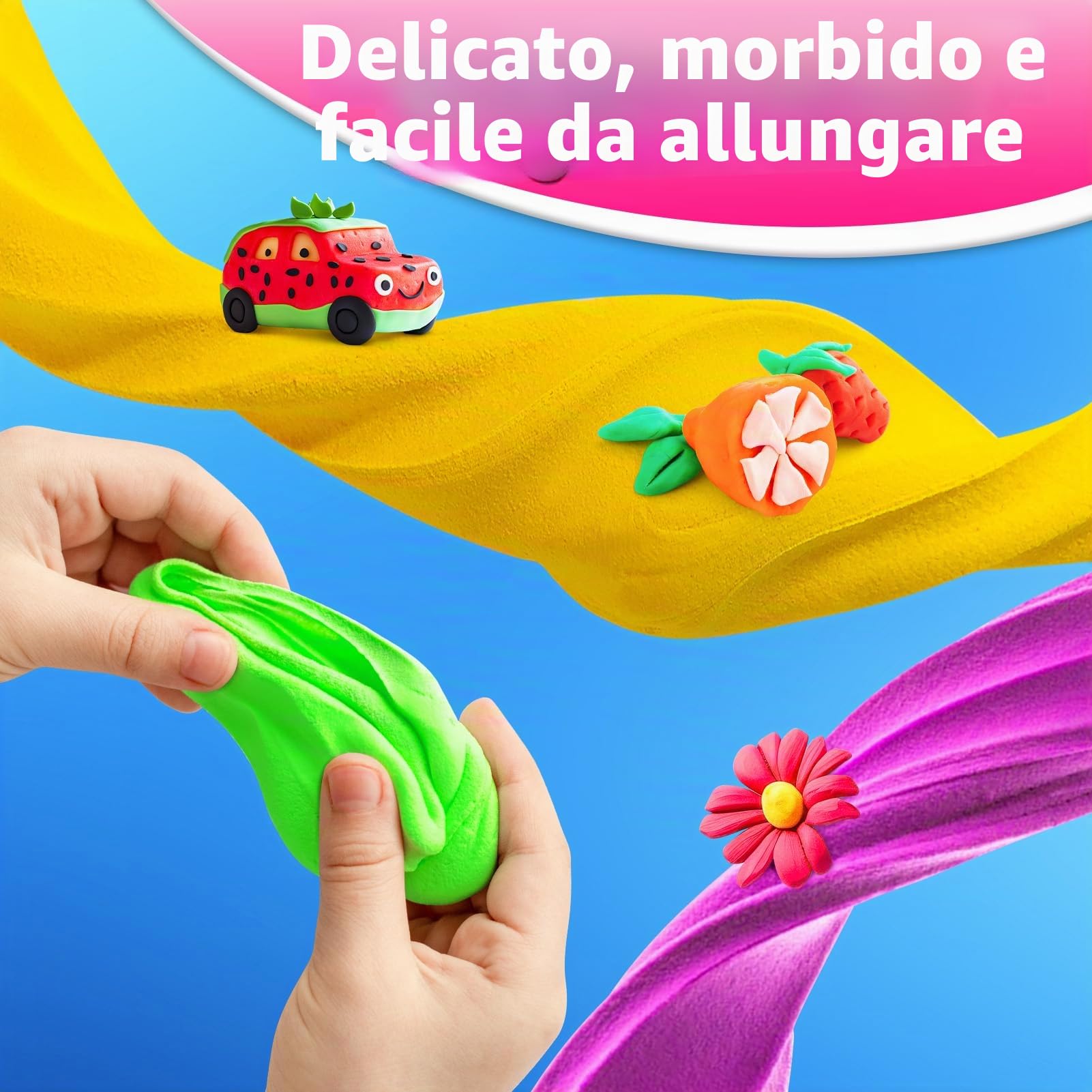 Argilla da Modellare – 52 Colori Pasta Modellabile Magica Essiccante all'Aria per Bambini, Regalo per Ragazzi e Ragazze dai 3 ai 12 Anni