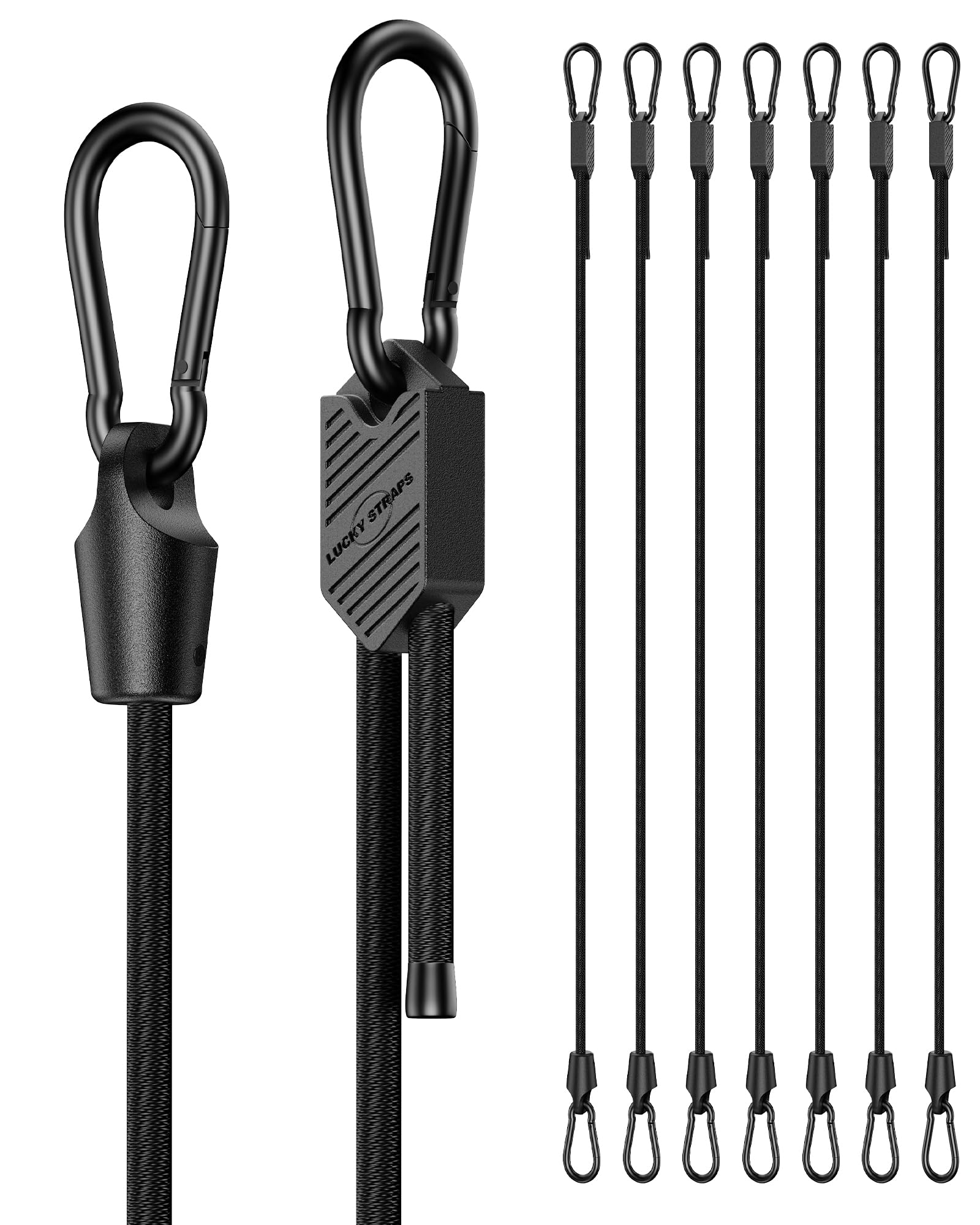 8‑Pack Heavy Duty Bungee Cords With Carabiner Hooks – 12 Inch Adjustable Straps For Cargo, Camping & Outdoor Gear