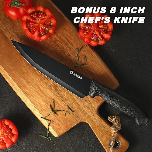 Miniatura 6 de Sunmei Cuchillo de pan - Cuchillo dentado de acero inoxidable de 8 pulgadas, cuchillo de pan dentado con revestimiento seguro para alimentos para