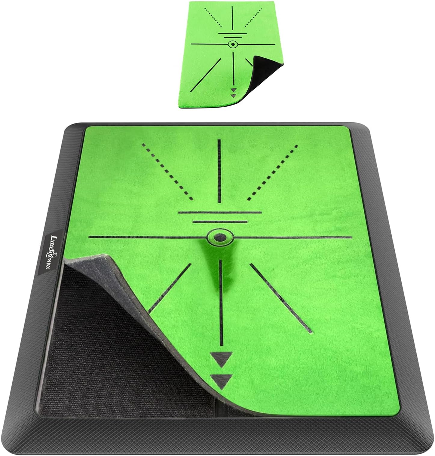 Golf Training Mat, LIBERRWAY Golf Mat Analysis Swing Path with 1 Replacement, Outdoor/Indoor Golf Swing Trainer Portable Golf Practice Mat for Improving Swing Accuracy and Distance