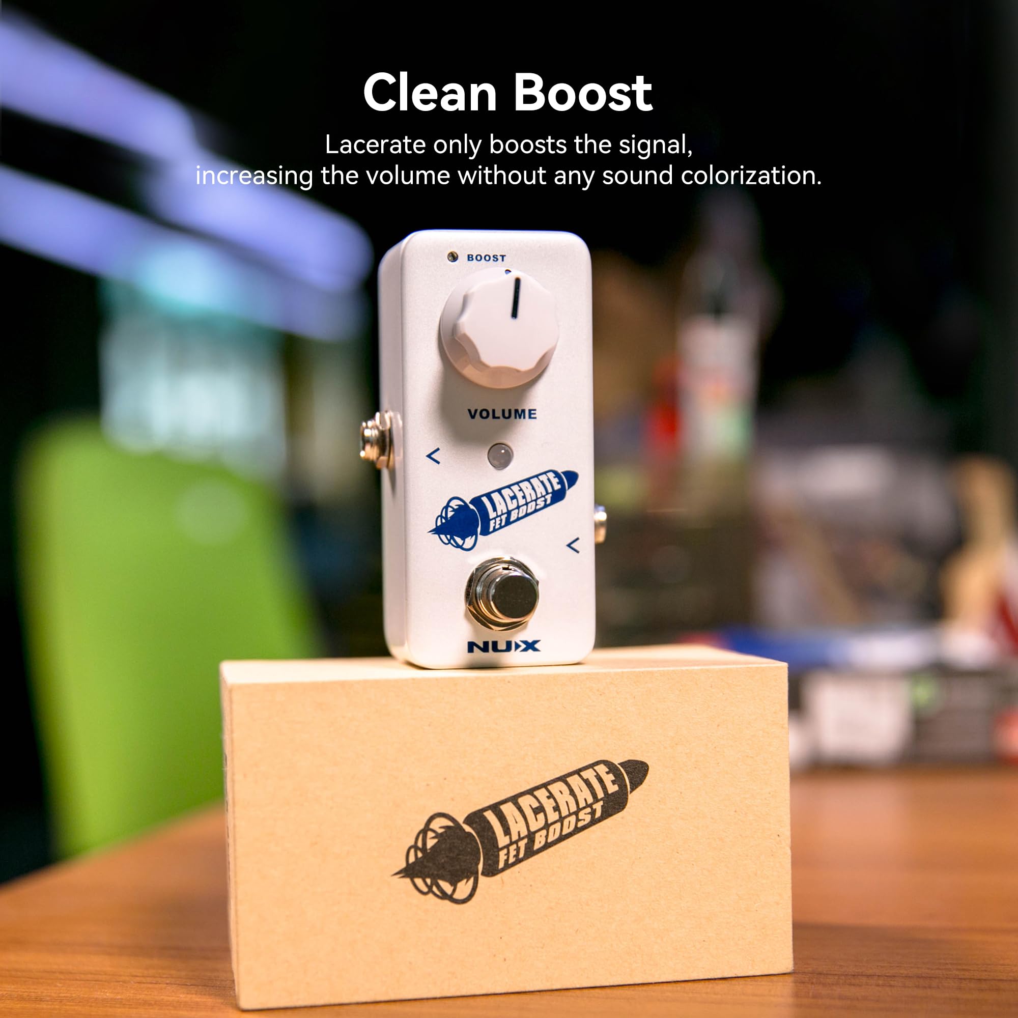 Amazon.com: NUX Lacerate Mini Booster Guitar Boost Pedal Dual FET