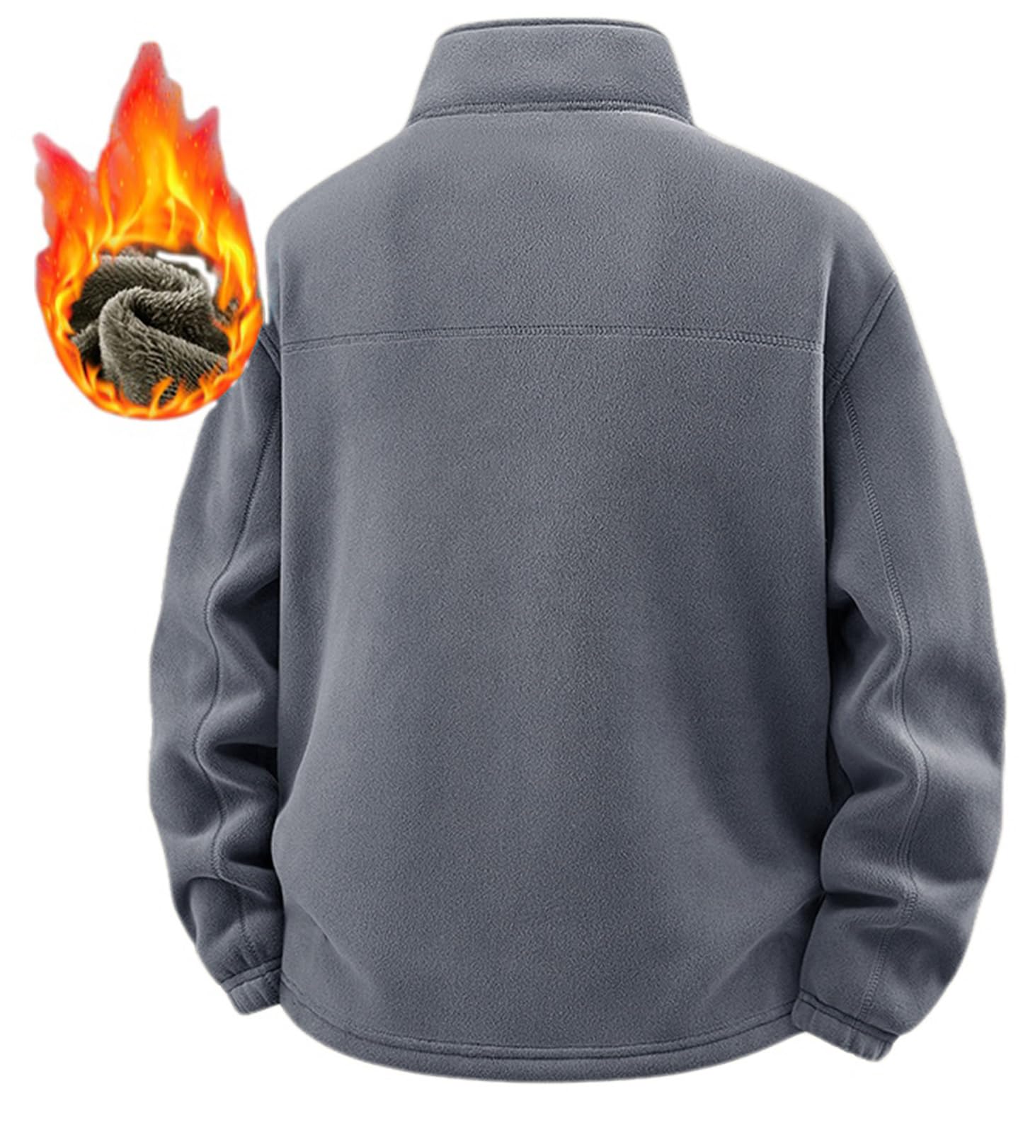 PADOLA Veste Polaire Homme Hiver Double Face Col Roulé Pull Chaude Zippé Manteau avec Multi-Poches Uni Blouson Parka Sherpa d'extérieur Vestes Travail Blousons Pulls