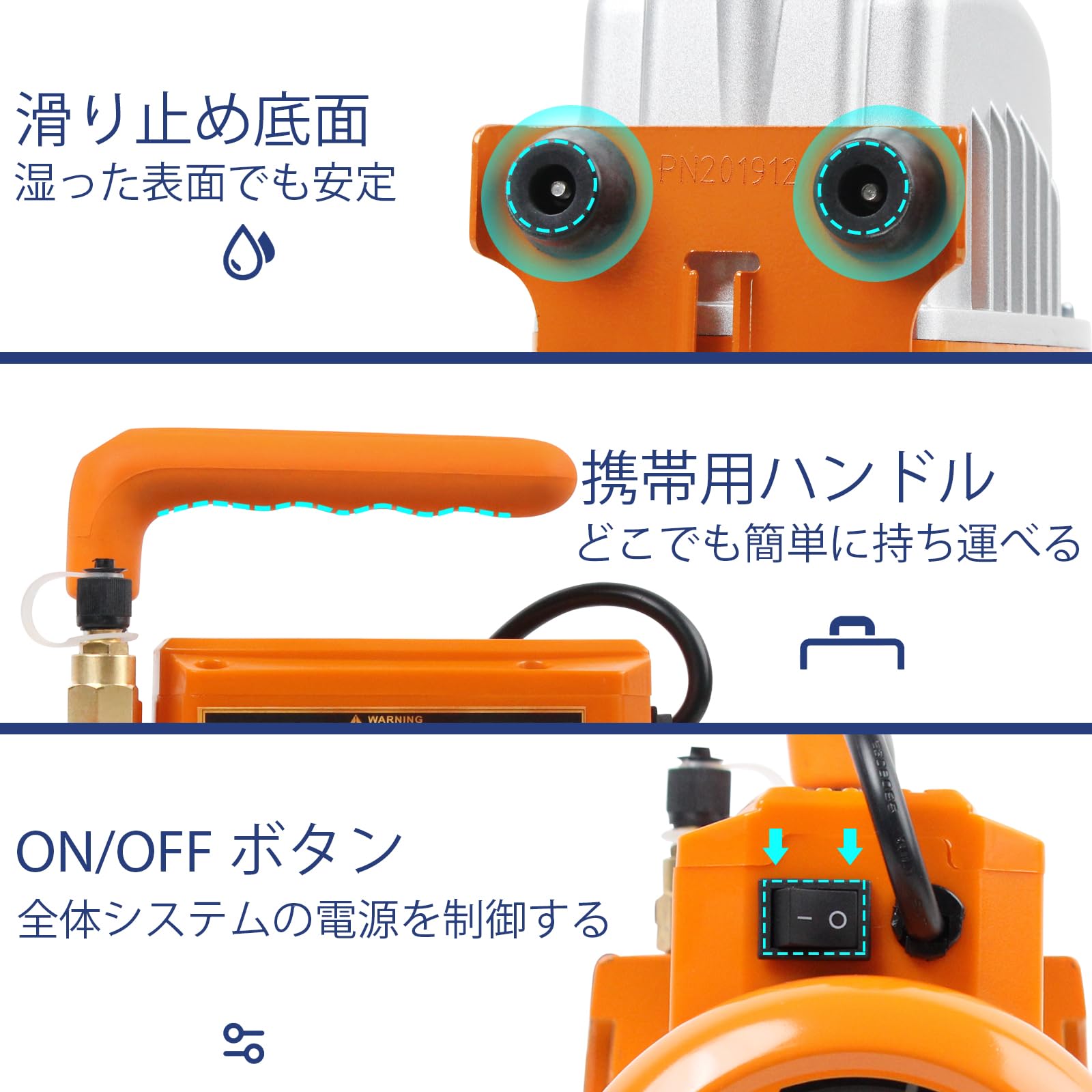 Amazon.co.jp: BACOENG 3.6 CFM一段式真空ポンプ 100V 50/60Hz HVAC