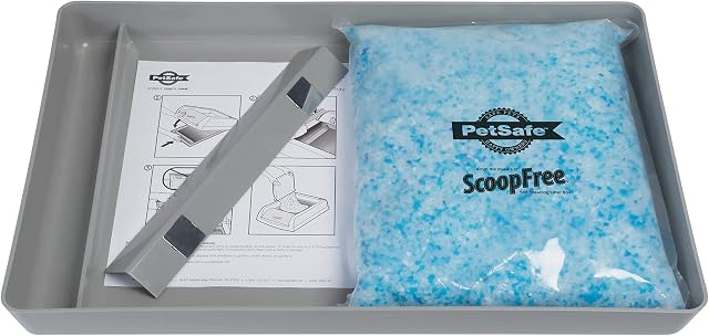 PetSafe ScoopFree Reusable Cat Litter Tray with 2 kg of Premium Blue Non Clumping Crystal Litter - Compatible with All ScoopFree Automatic Self Cleaning Litter Boxes