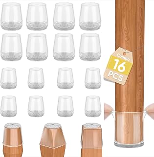 BALEINE 16PCS Silicone Chair Leg Floor Protectors for Hardwood Floors