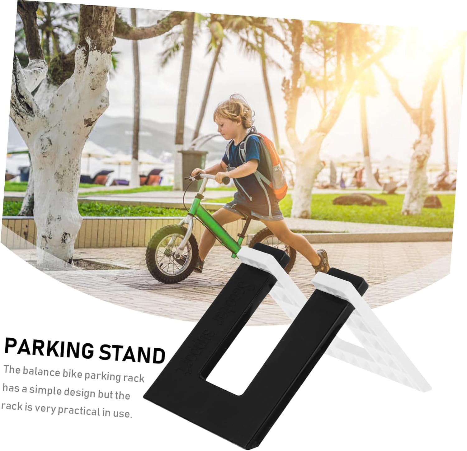 POPETPOP 2Pcs Balance Bike Parking Rack Scooter Stand for Parking for Balance Bikes Easy to Use and Convenient Storage