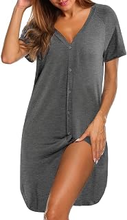 Camisón Lactancia para Mujer Algodón Camisón Premamá Manga Corta Camisones de…