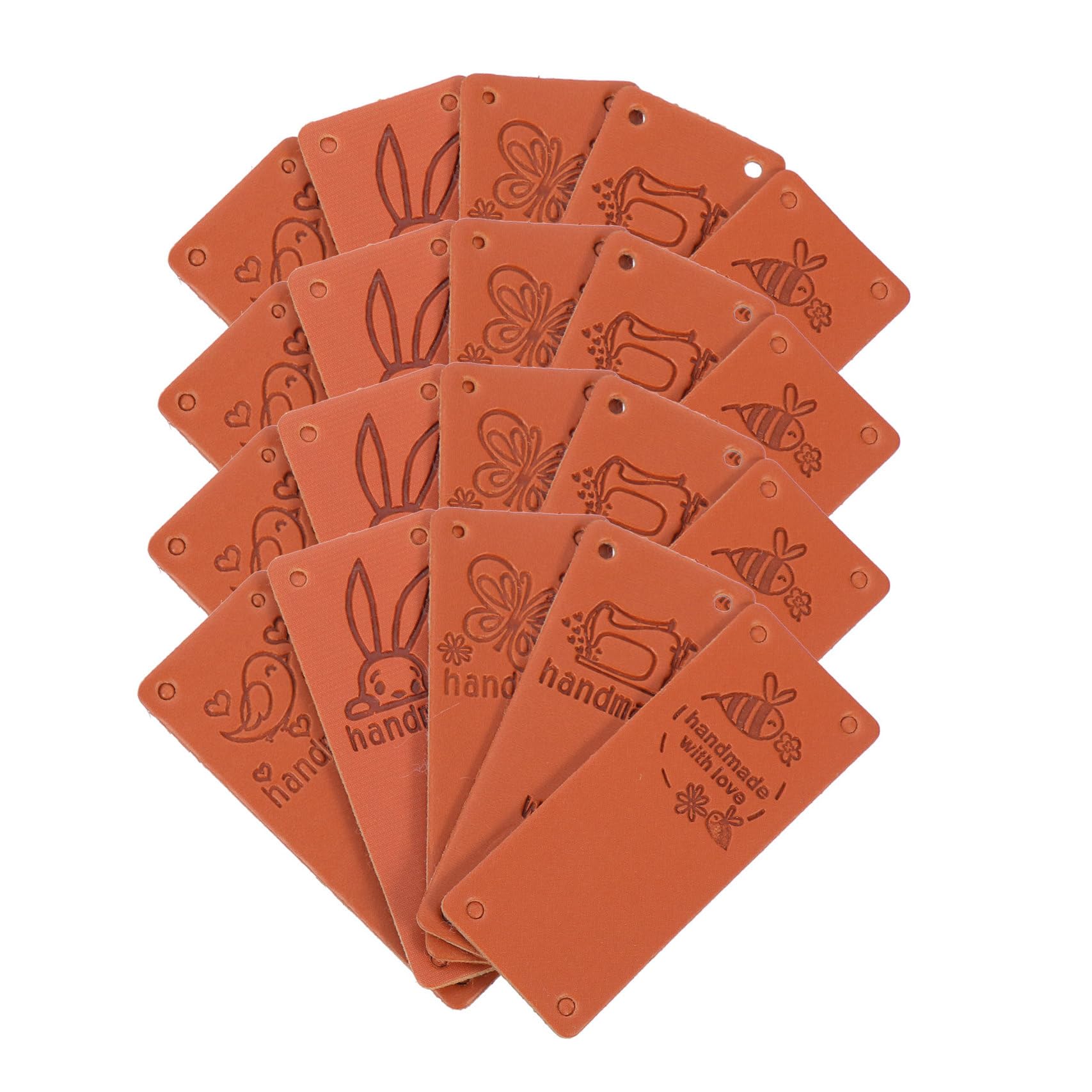 5 Ensembles Étiquette Faite À La Main Tricoter Coudre Des Étiquettes Rondes Étiquettes Faites À La Main Pour Le Tricot Étiquettes En Cuir Étiquettes De Couture Brown 100 Pièces * 5