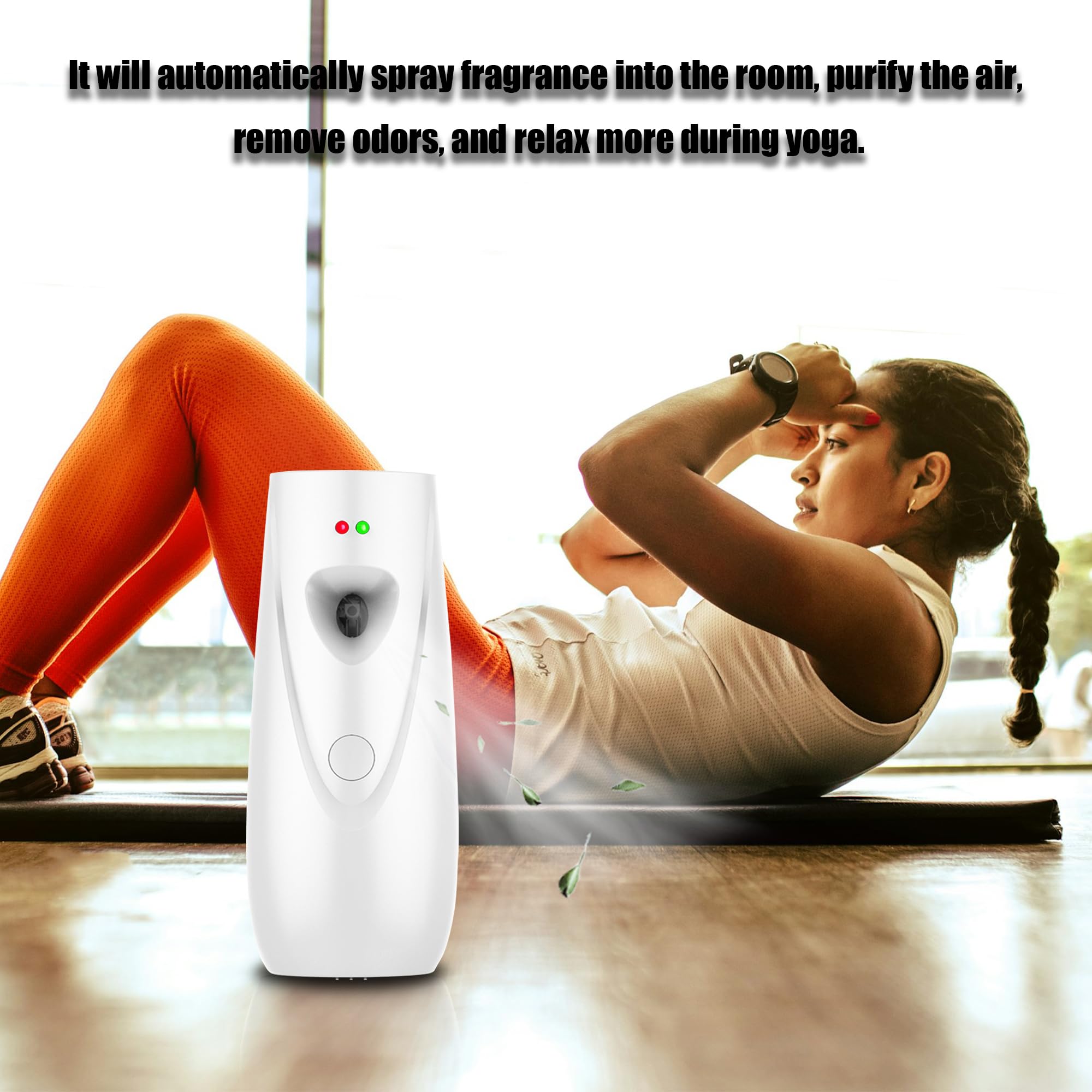 Dispenser automatico spray per deodorante per ambienti, confezione da 2, supporto per spruzzatore da parete o indipendente, impostazioni multiple di tempo, uso commerciale e domestico in bagno,
